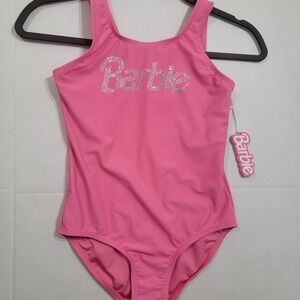 Barbie x‎ Forever 21 Barbie Rhinestones Bling One-Piece Swimsuit Girls Size 9/10